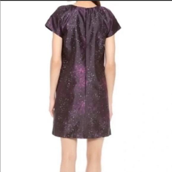 Club Monaco Women's Silk Ophelia Galaxy Print Constellation Shift Dress sz 4 - Picture 4 of 7